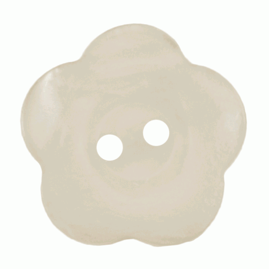 Cream Resin, 20mm Flower 2 Hole Button