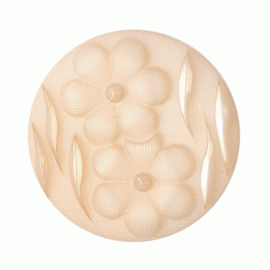 Cream Resin, 20mm Flower Imprint Shank Button