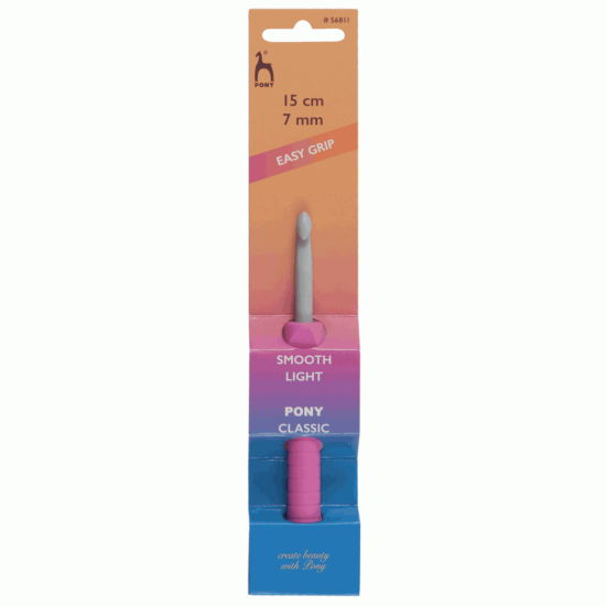 Crochet Hook, Easy Grip Handle with Finger Flat, 15cm x 7mm