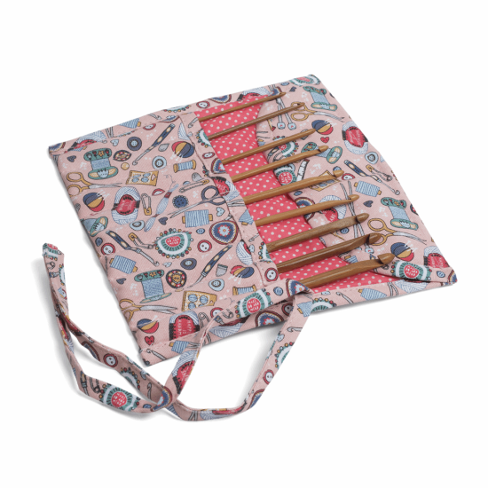 Crochet Hook Roll Filled with Bamboo Hooks - Contemporary Notions
