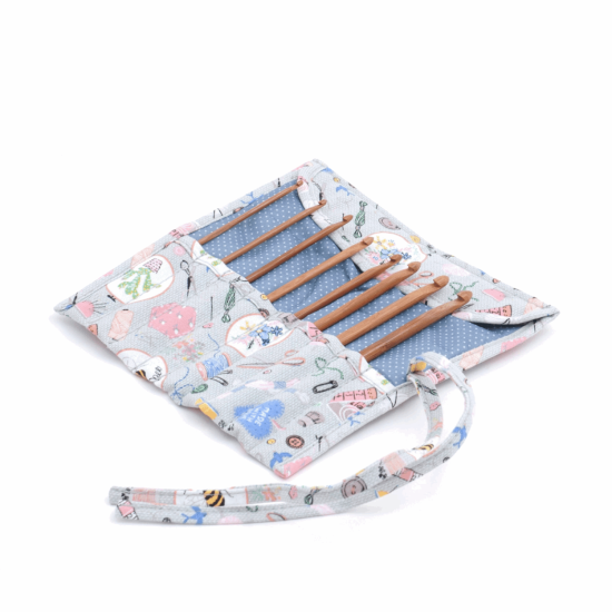 Crochet Hook Roll Filled with Bamboo Hooks - Sewing Bee