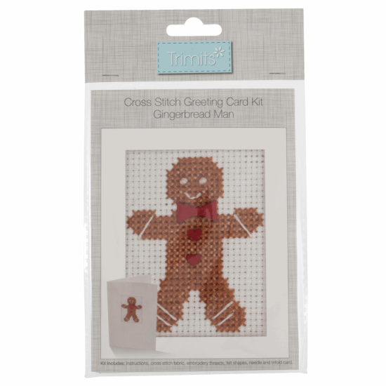  Cross Stitch Kit Card, Gingerbread Man