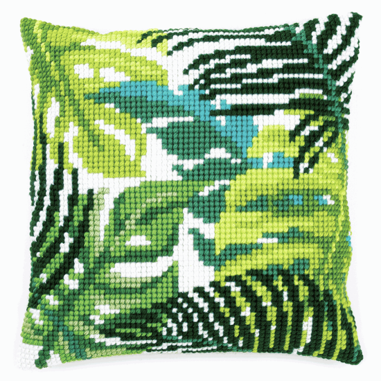 Cross Stitch Kit Cushion, Botanical Leaves