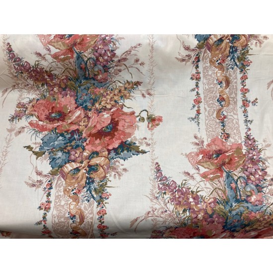 Curtain Fabric Scented Bouquet 100% Cotton Printed Design 139cm Wide 
