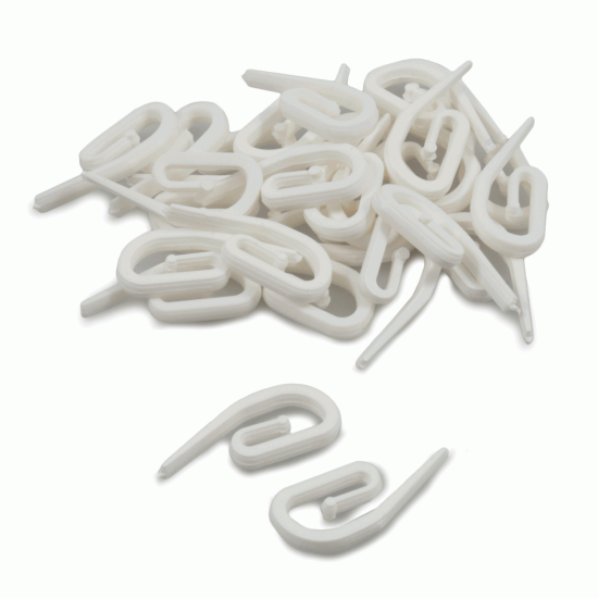 Curtain Hooks White Plastic