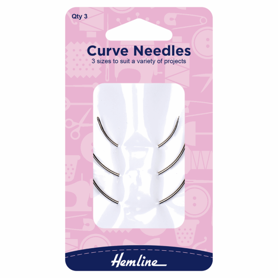 Curved Hand Sewing Needles, Set 3 Pieces