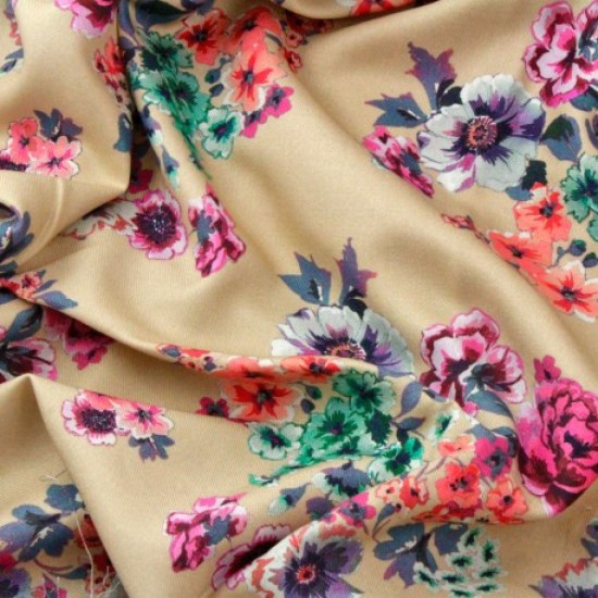 Dabira Dahlias & Zinnias 100% Viscose 150cm Wide