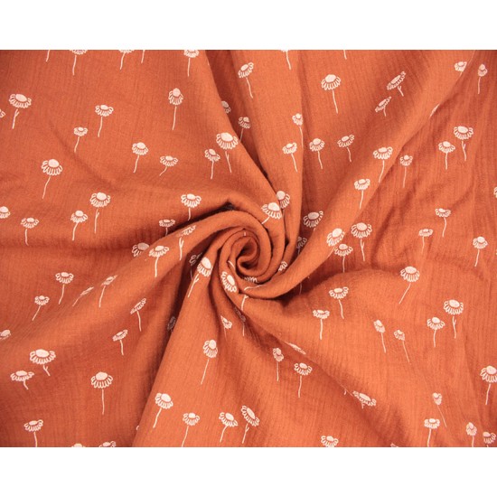 Daisies Double Gauze 100% Cotton 130cm Wide