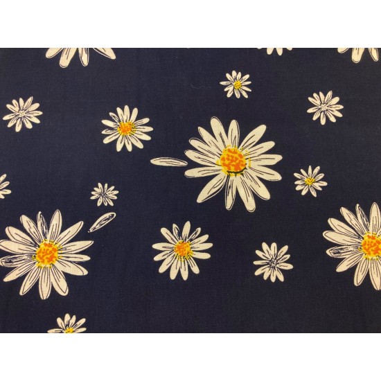 Daisy Print Viscose 140cm Wide 100% Viscose