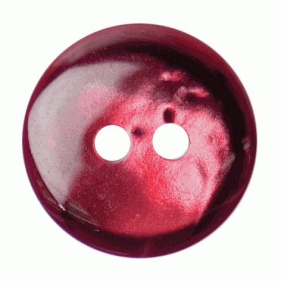 Dark Pink Pearl Shine, 14mm Rounded Resin 2 Hole Button