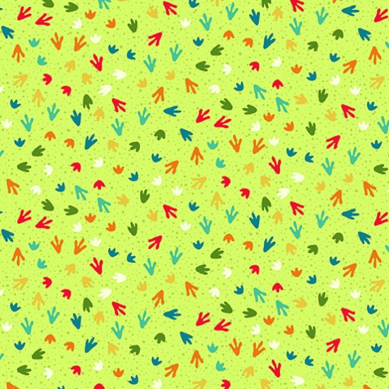 Dino Friends by Makower UK - Footprints 100% Cotton 112cm Wide 