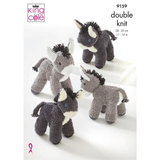 Donkeys Knitted in King Cole Truffle - 9159