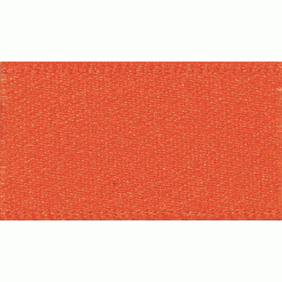 Double Faced Satin Ribbon 25mm, Flame Orange