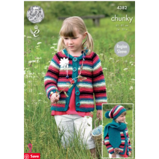 Dress, Cardigan, Hat and Scarf Knitted with Big Value Chunky - 4382