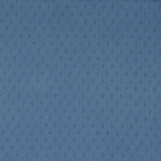 BOLT END (1.15M) Dusty Blue Pointelle Jersey 100% Cotton 140cm Wide