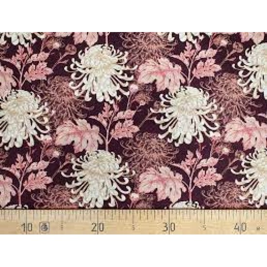 Elegant Spirt Berry Dahlia 100% Cotton 145cm Wide