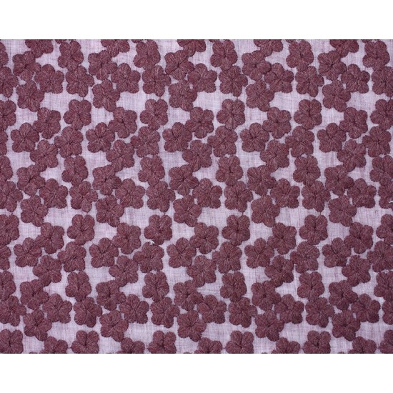 Embroidered Floral Linen Look 85% Polyester, 15% Viscose Wide 123-140cm 