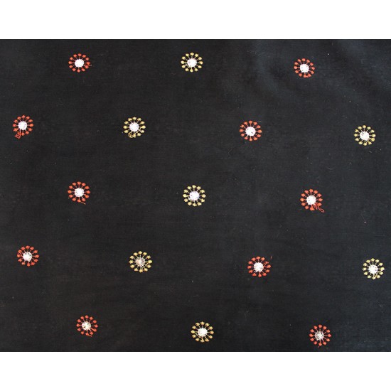 Embroidered Metallic Suns Needlecord 100% Cotton 149cm Wide