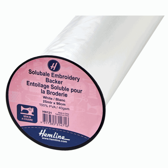 Embroidery Stabilizer Water Soluble 90cm White