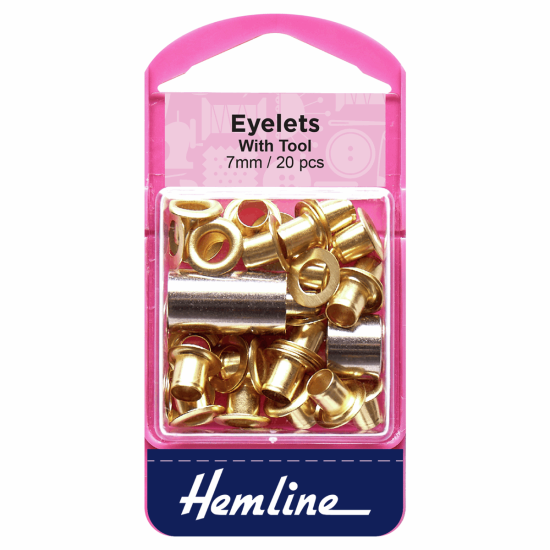 Eyelets, Brass 7mm x 20 with tool