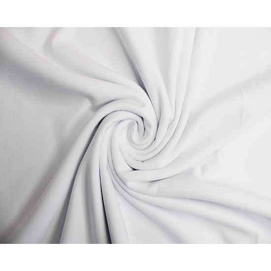 French Terry Loopback Cotton Jersey White 155cm Wide 95% Cotton, 5% Elastane