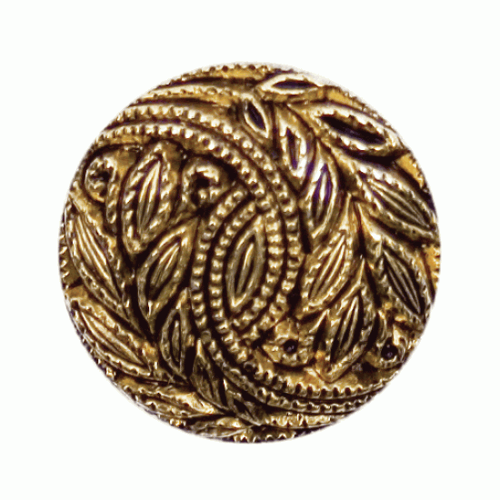 Gold Resin Embossed Leaf, 15mm Shank Button