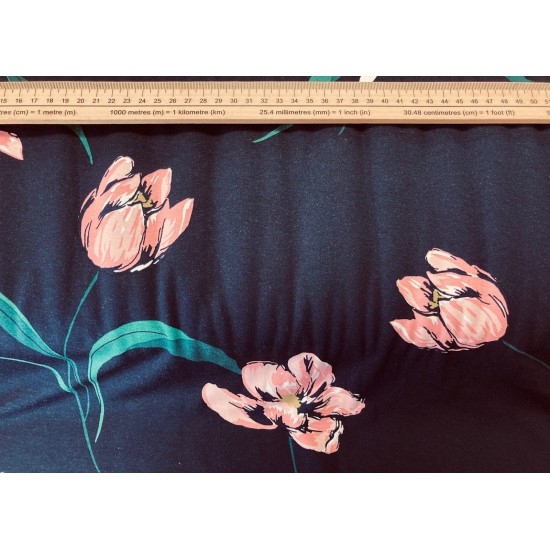 BOLT END (50CM) Large Tulip Viscose Jersey 150cm Wide  