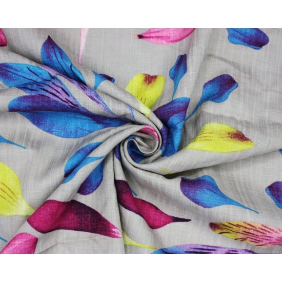 BOLT END (85CM) Petals Linen Look 60% Cotton, 40% Viscose 140cm Wide 