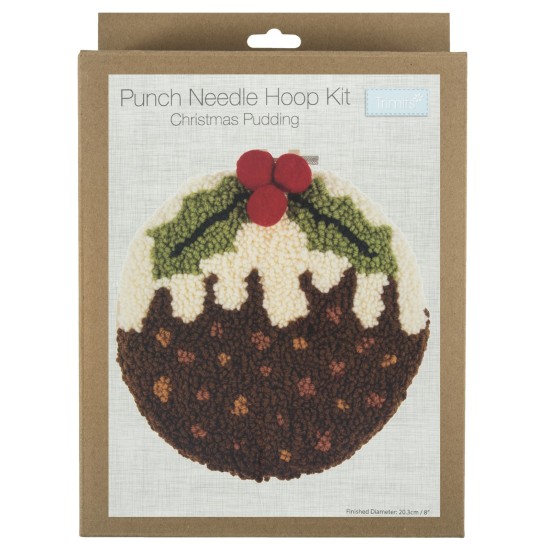 Punch Needle Kit. Yarn and Hoop Christmas Pudding
