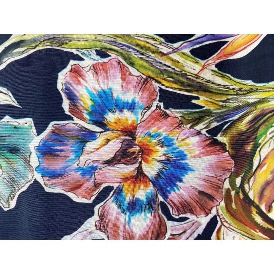 BOLT END (2.35M) Rainbow Tropical Flowers 100% Cotton 150cm Wide