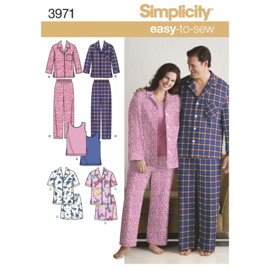S3971 Women's & Men's Plus Size Sleepwear