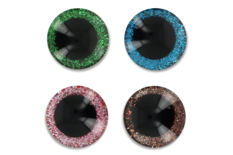 25mm Glitter Safety Toy Eyes - Select a Colour