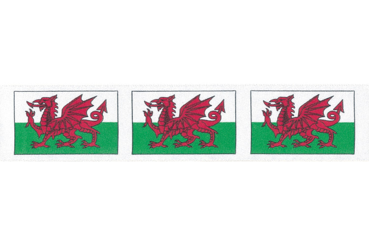 25mm Ribbon: Welsh Dragon