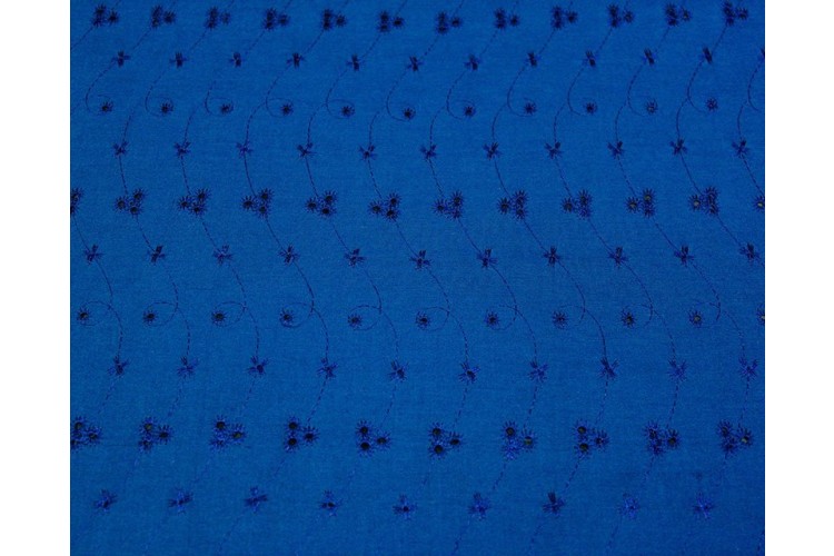 3 Hole Dusty Navy Broderie Anglaise 65% Polyester, 35% Cotton 115cm Wide