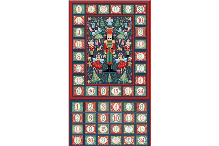 Christmas Panel - The Nutcracker by Makower UK - Advent Green 100% Cotton 60cm x 112cm