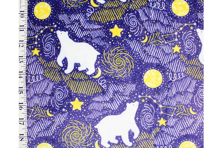 A Polar Bears Dreams Digital Bubs Fleece 150cm Wide 100% Polyester