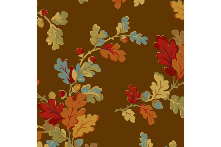 Acorn Harvest Mighty Oak Chocolate 112cm Wide 100% Cotton