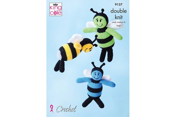 Amigurumi Bees Crocheted in King Cole Big Value DK - 9157