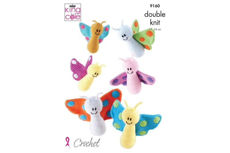 Amigurumi Butterflies Crocheted in King Cole Big Value DK - 9160