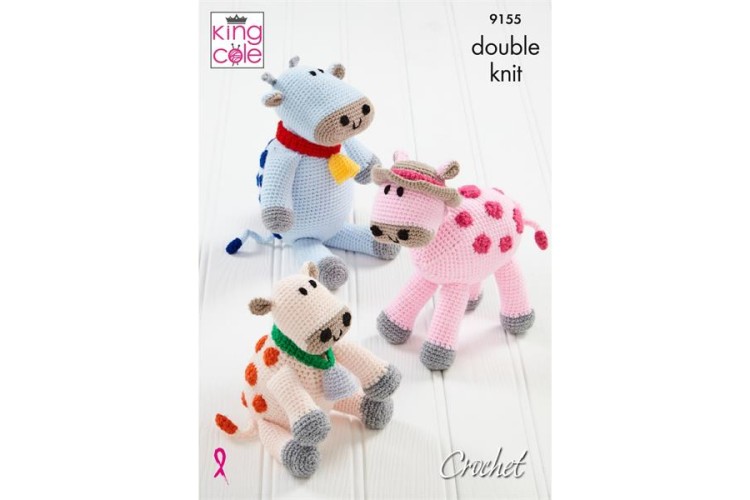 Amigurumi Crocheted Cows: Crocheted in King Cole Big Value DK - 9155 Value DK 50g - 9155
