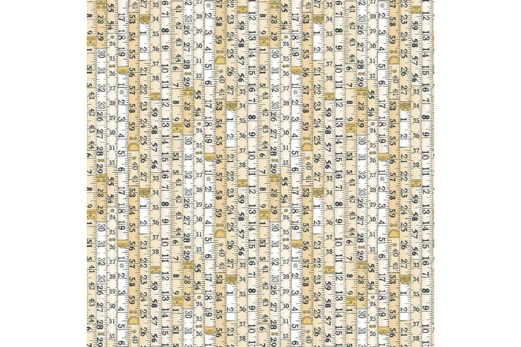 Atelier by Makower UK - Measurements in Cream 112cm Wide 100% Cotton