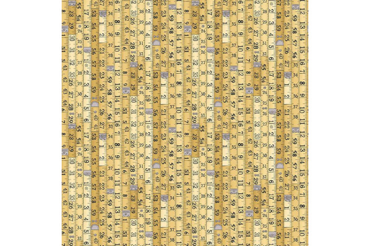 Atelier by Makower UK - Measurements in Yellow 112cm Wide 100% Cotton