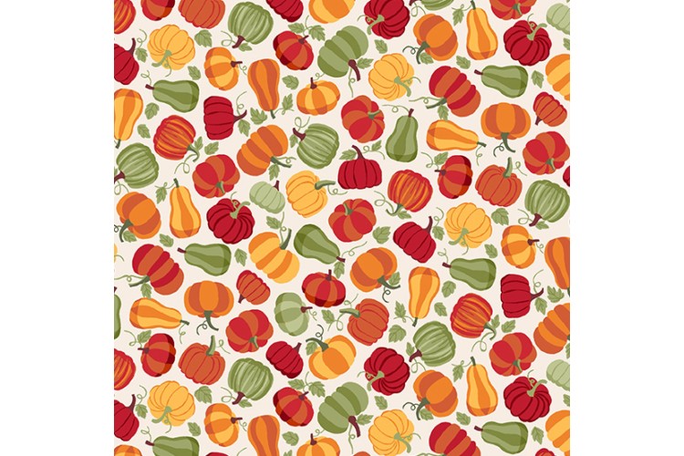 Autumn Days by Makower UK - Pumpkins Creams 112cm Wide 100% Cotton 