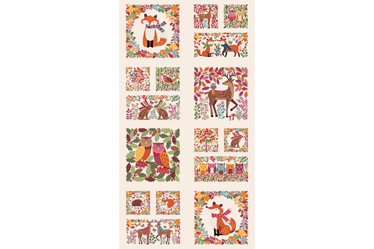 Autumn Days Panel by Makower UK 60cm x 112cm 100% Cotton