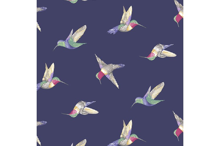 Avalon by Andover Fabrics - Hummingbirds - Blue 112cm Wide 100% Cotton 