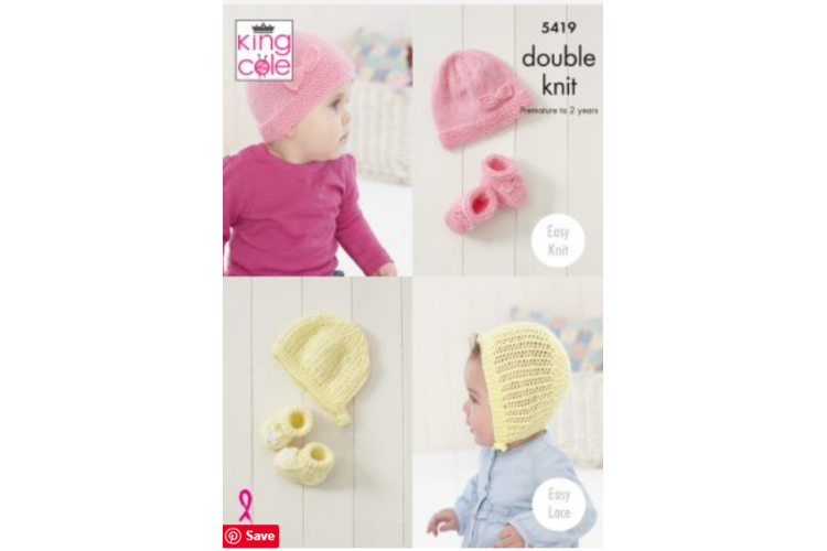 Babies’ Hat & Bootee Sets Knitted in Comfort DK - 5419