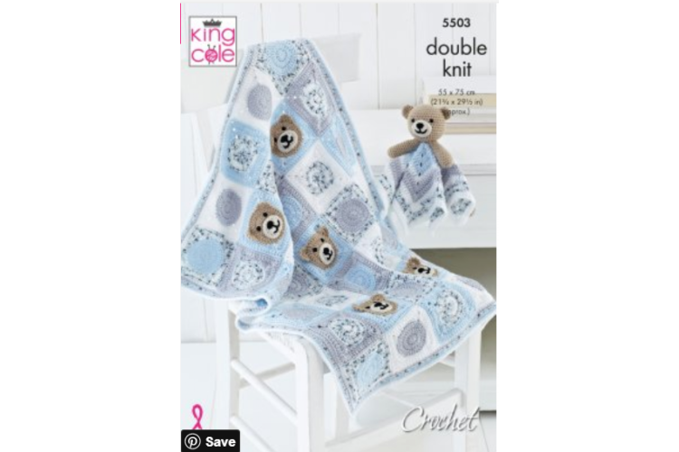 Baby Blankets & Comforter Toys, Crocheted in Cherished and Cherish Dash DK - 5503