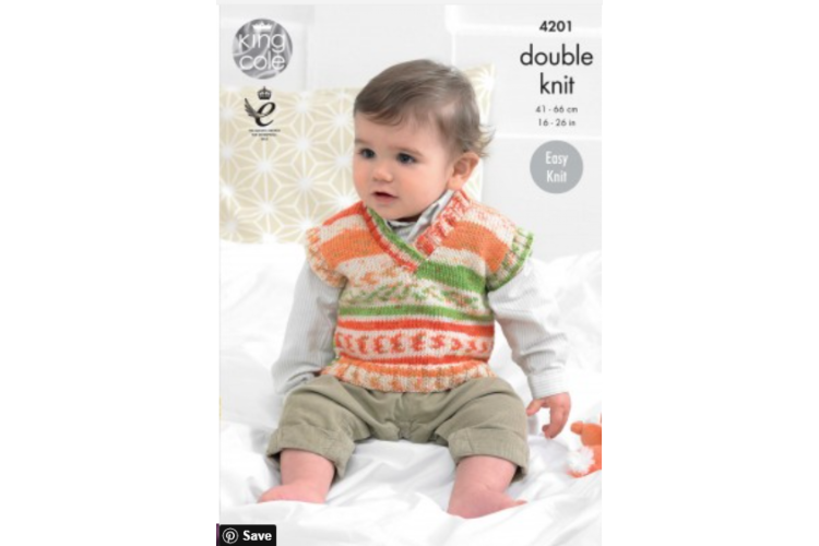 Baby Boys Sweaters and Tank Top Knitted with Cherish DK - 4201