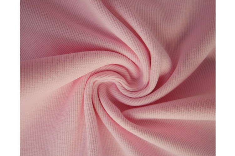 Baby Pink Ribbing 95% Cotton, 5% Elastane 28cm Wide