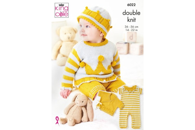 Baby Set in King Cole Cottonsoft DK - 6022